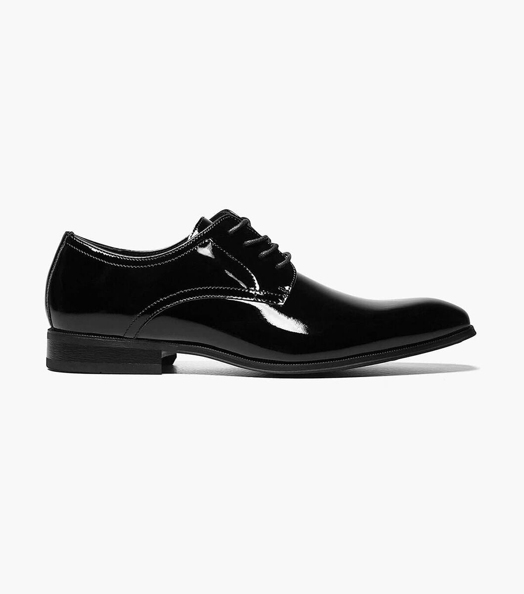 TUX Plain Toe Oxford Tuxedo Shoe- Black