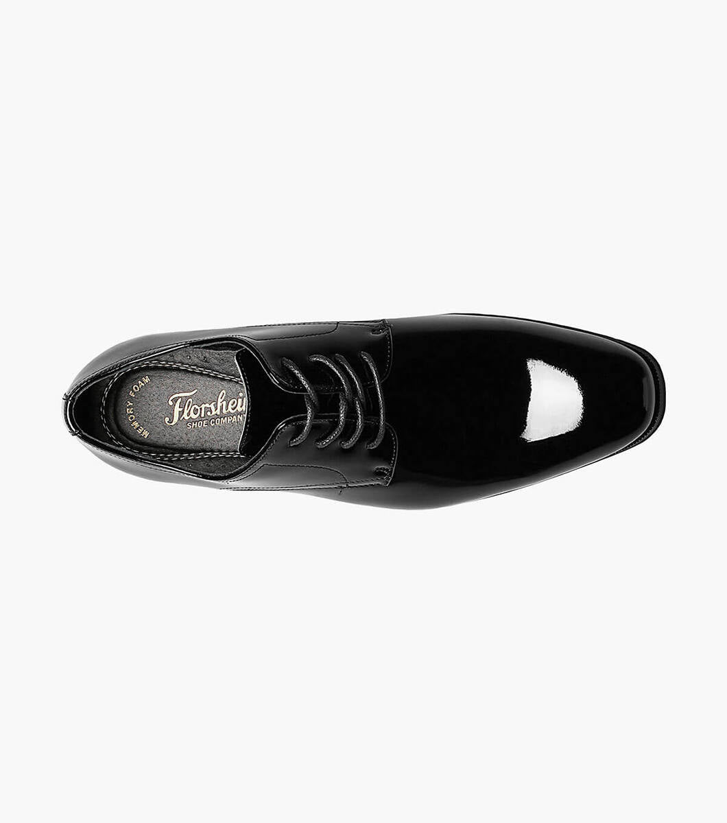 TUX Plain Toe Oxford Tuxedo Shoe- Black