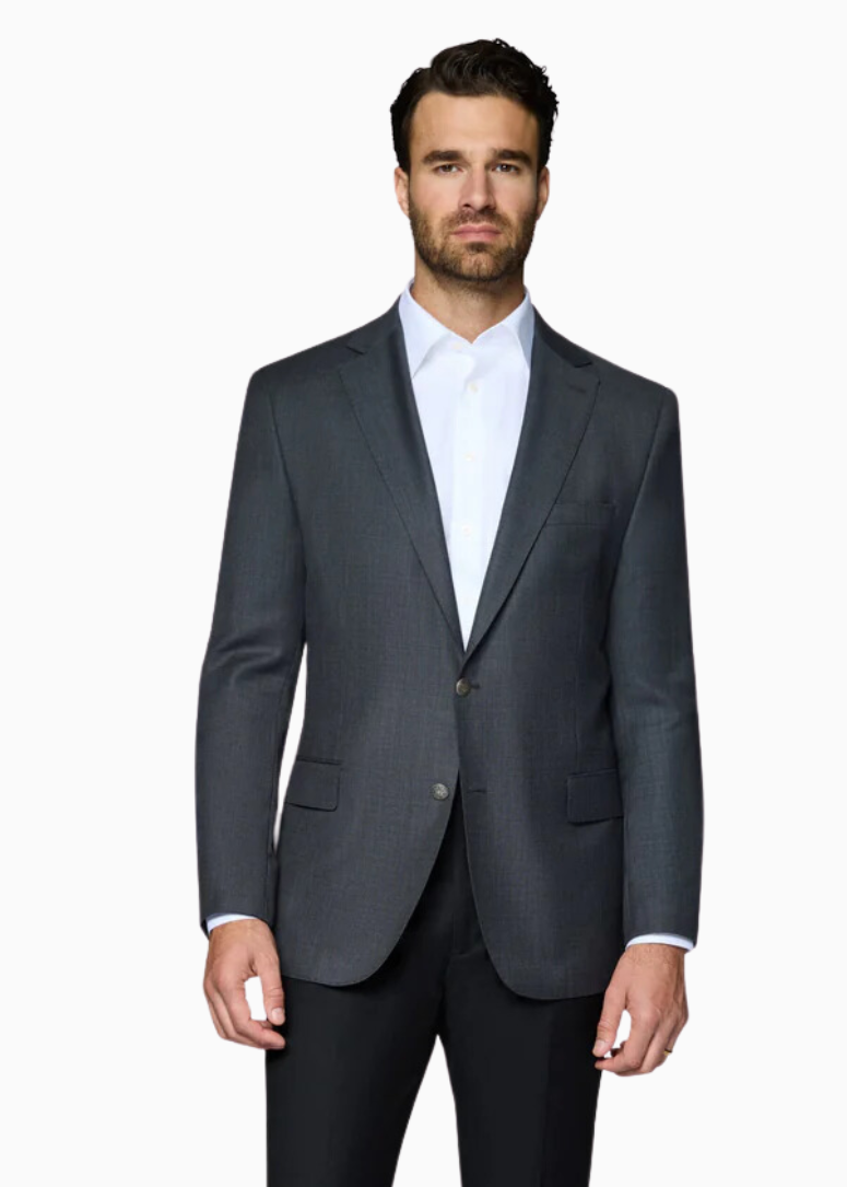 Bergamo Elegant Wool Blazer Modern Fit - Grey