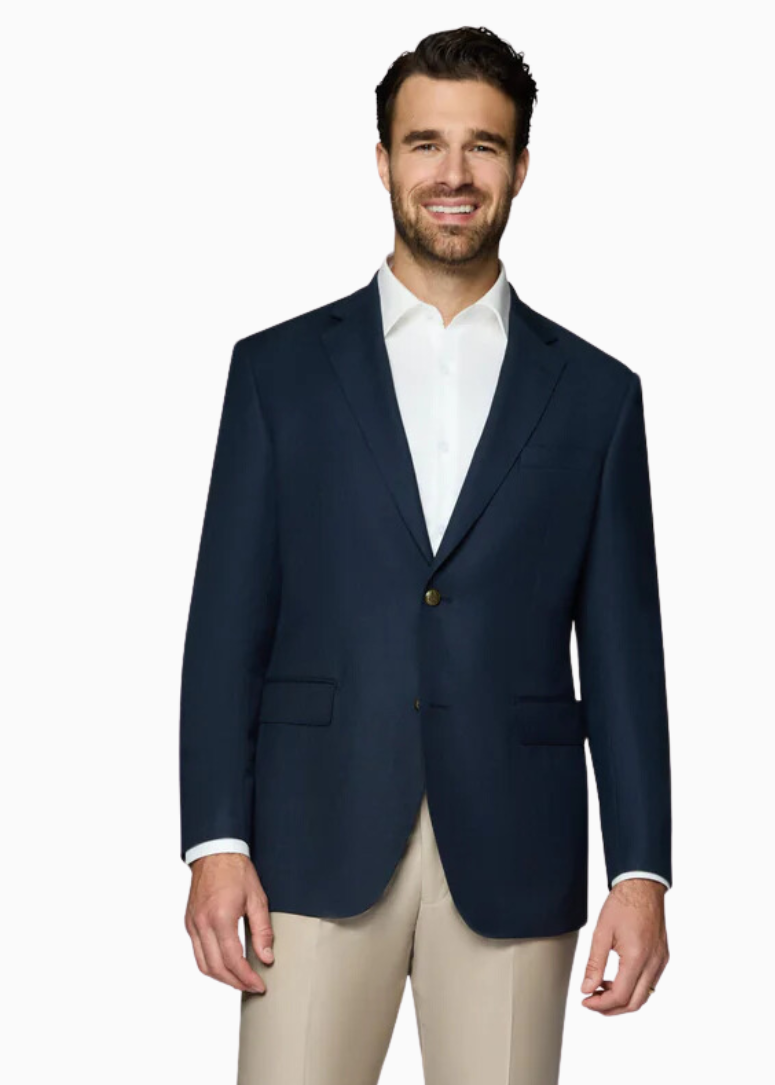 Bergamo Elegant Wool Blazer Modern Fit - Navy