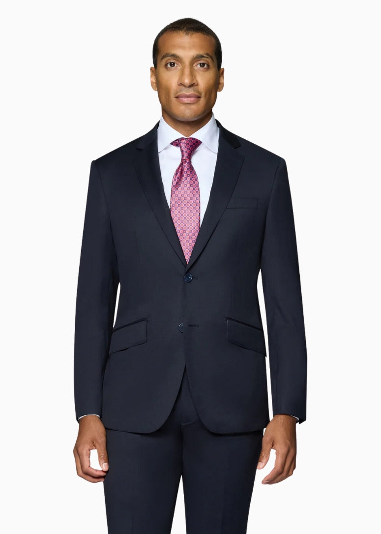 Bergamo Elegant - Reda | Modern 2-Piece Notch Solid Navy Suit