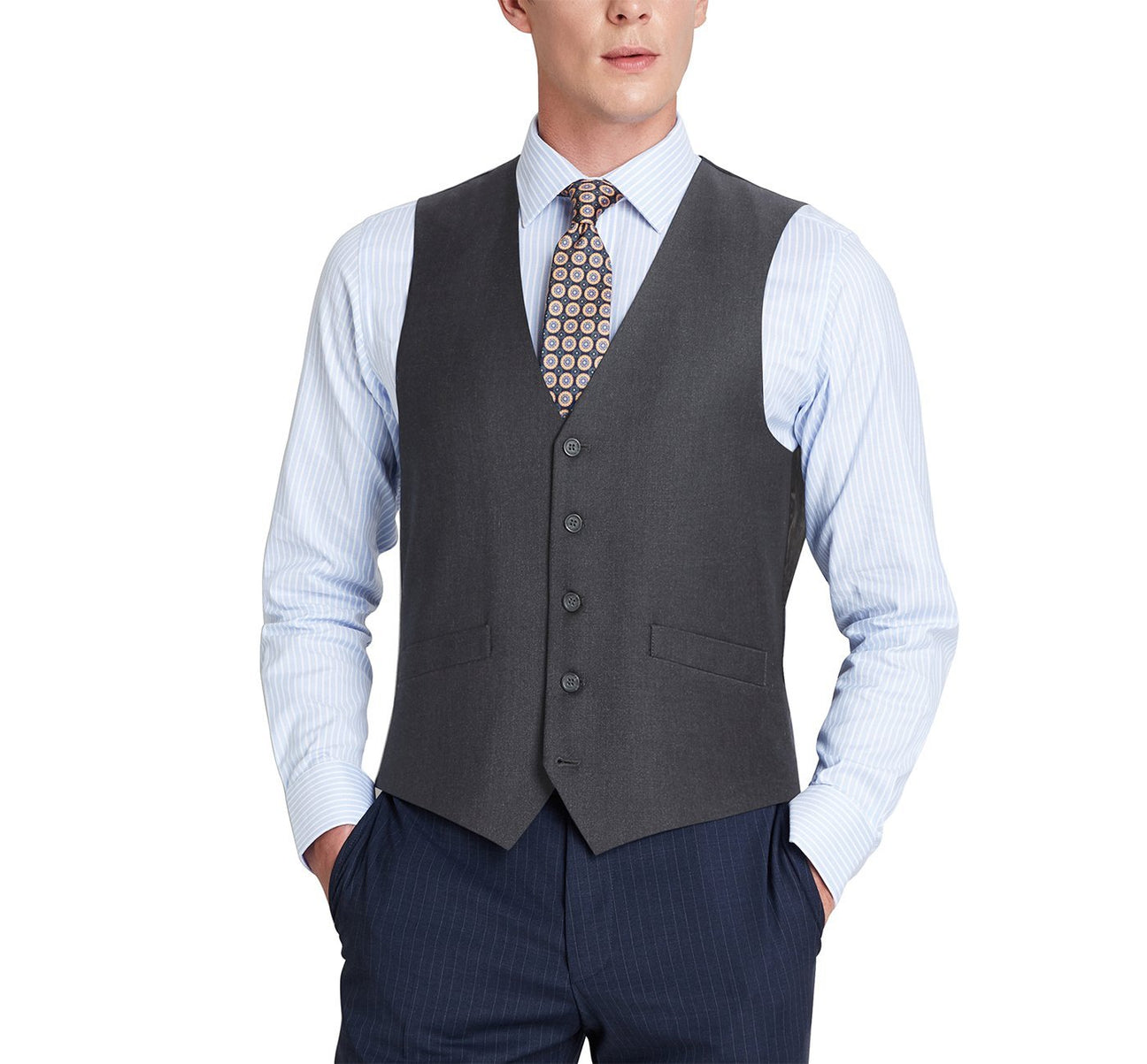 Renoir 202-1 Classic Fit Suit Separate Vest - Charcoal