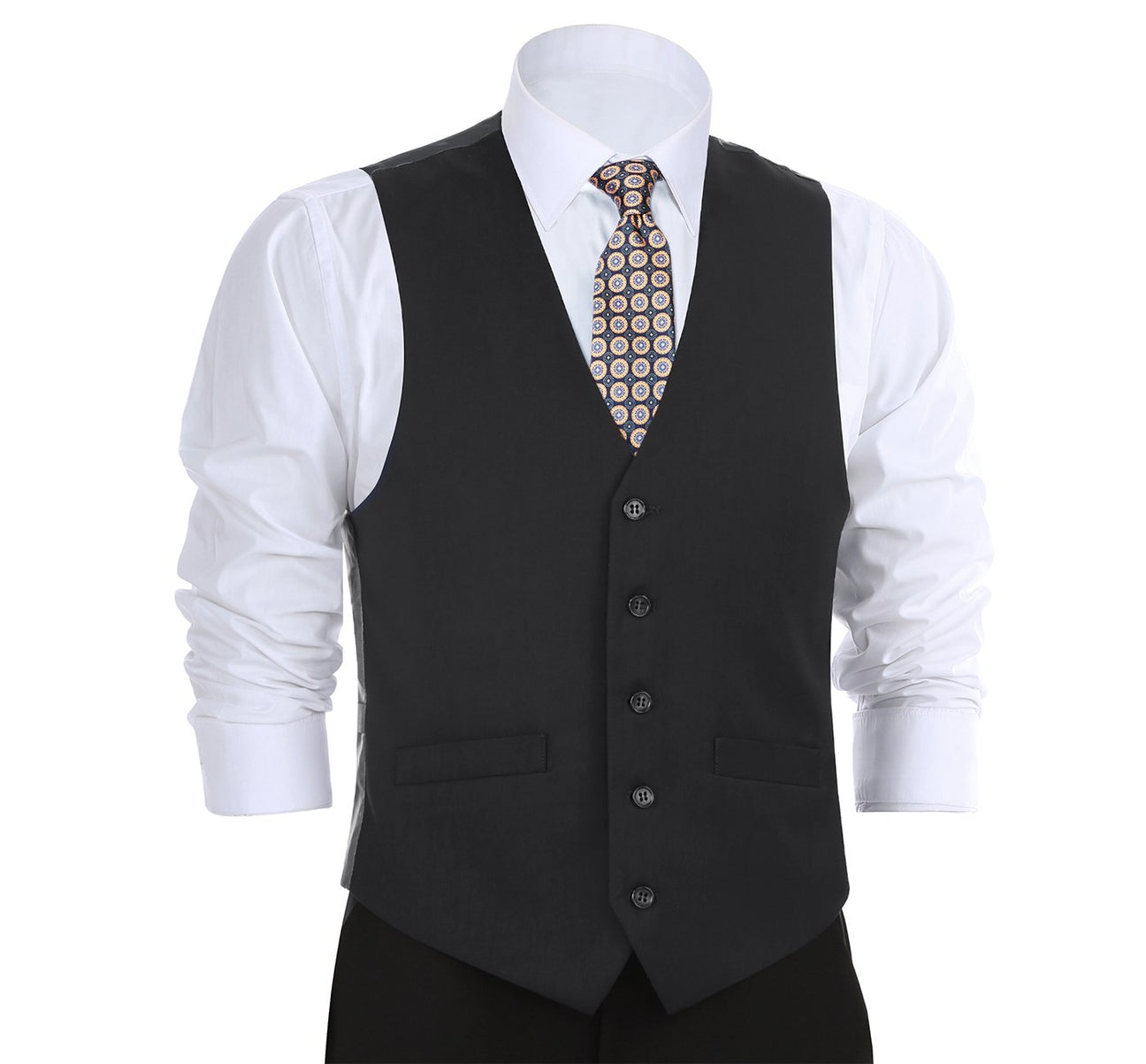 Renoir 201-1 Classic Fit Suit Separate Vest - Black