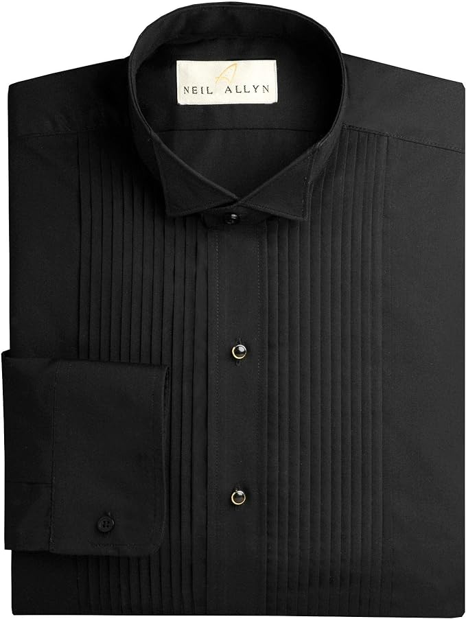 neil allyn dress shirt Neil Allyn White Pique Wing Collar Tuxedo Shirt
