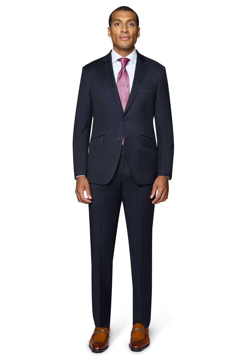 Bergamo Elegant - Reda | Modern 2-Piece Notch Solid Navy Suit