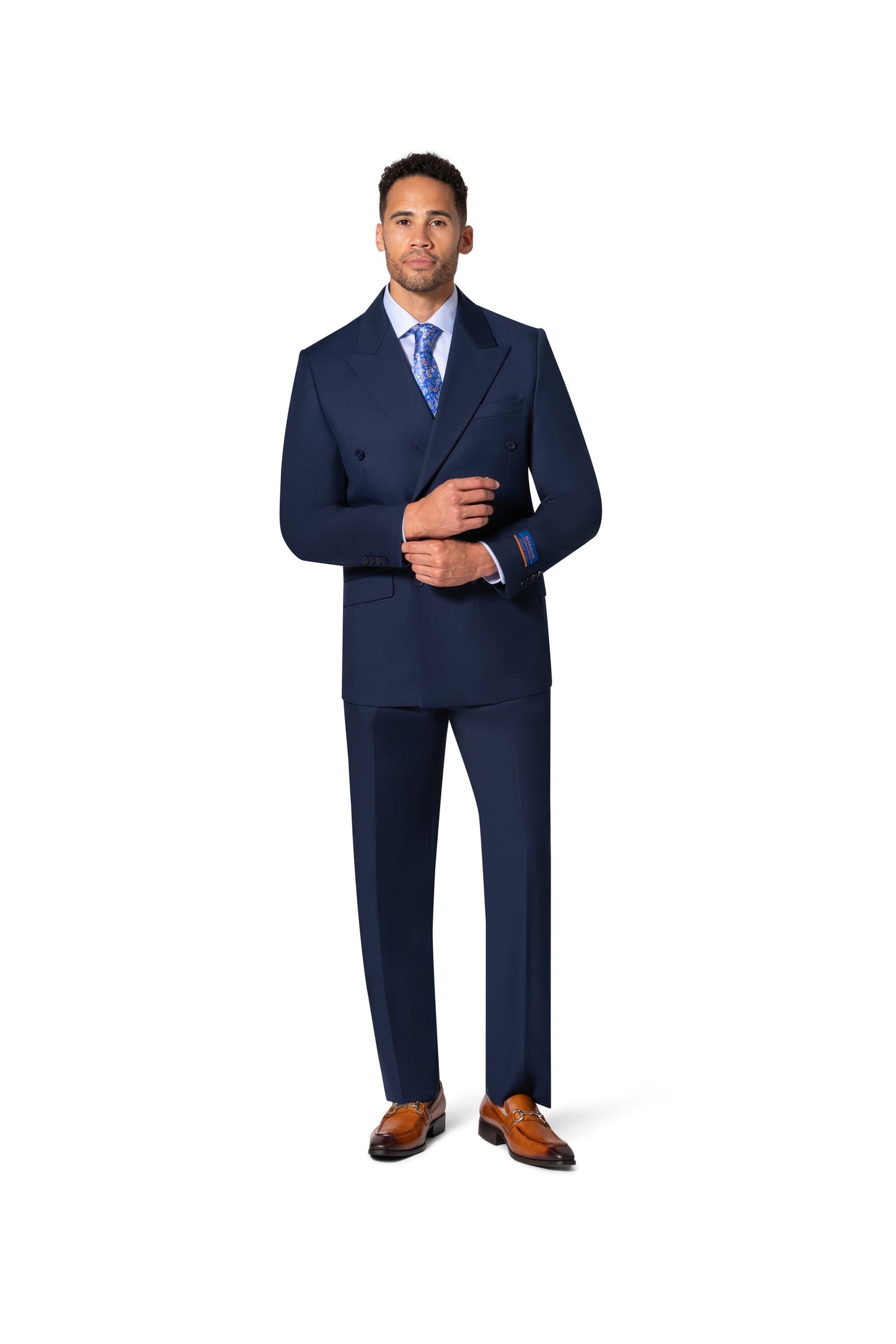 Bergamo Orange A6732 D/B Slim Fit Suit - New Blue