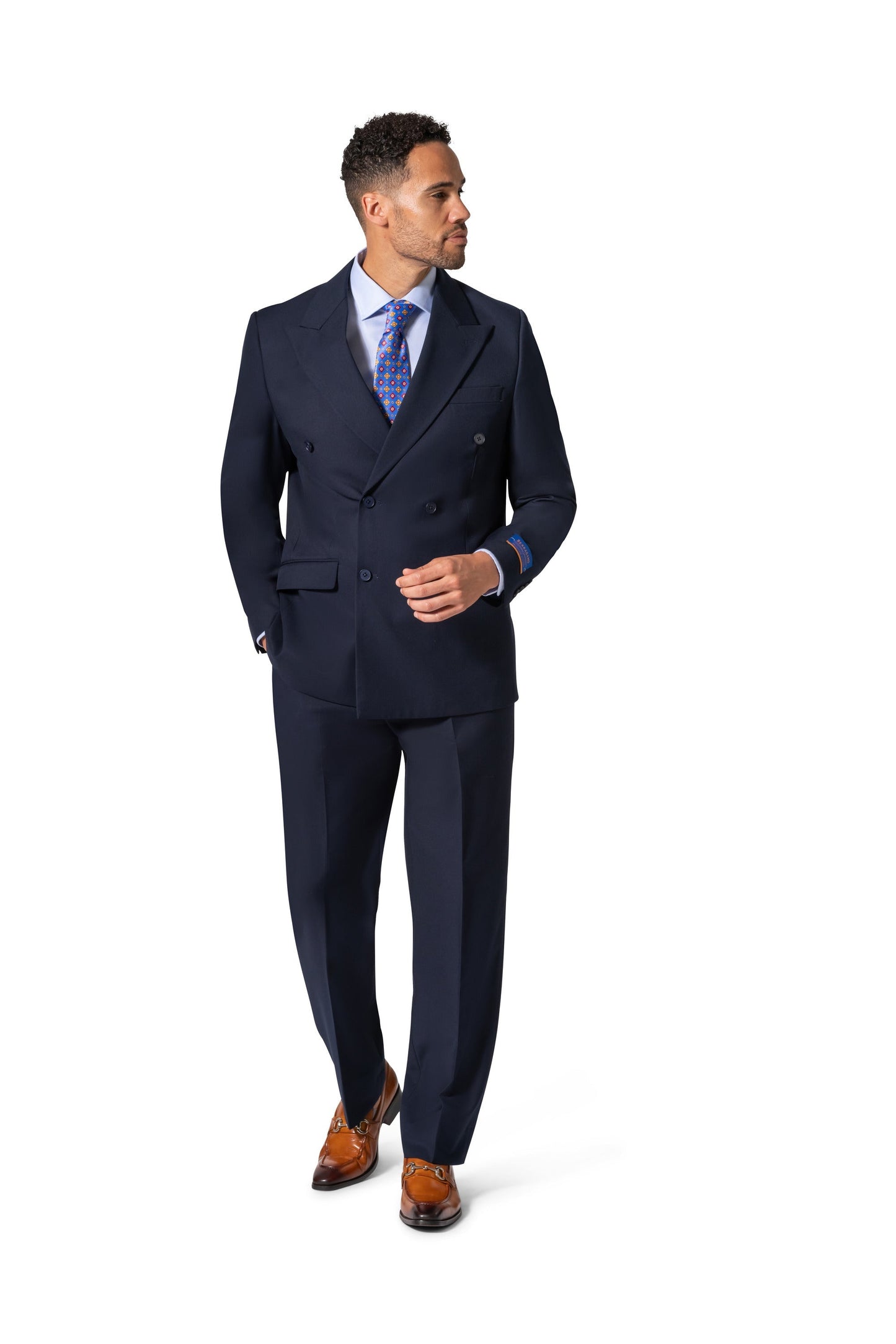 Bergamo Orange A6732 D/B Modern Fit Suit - Navy