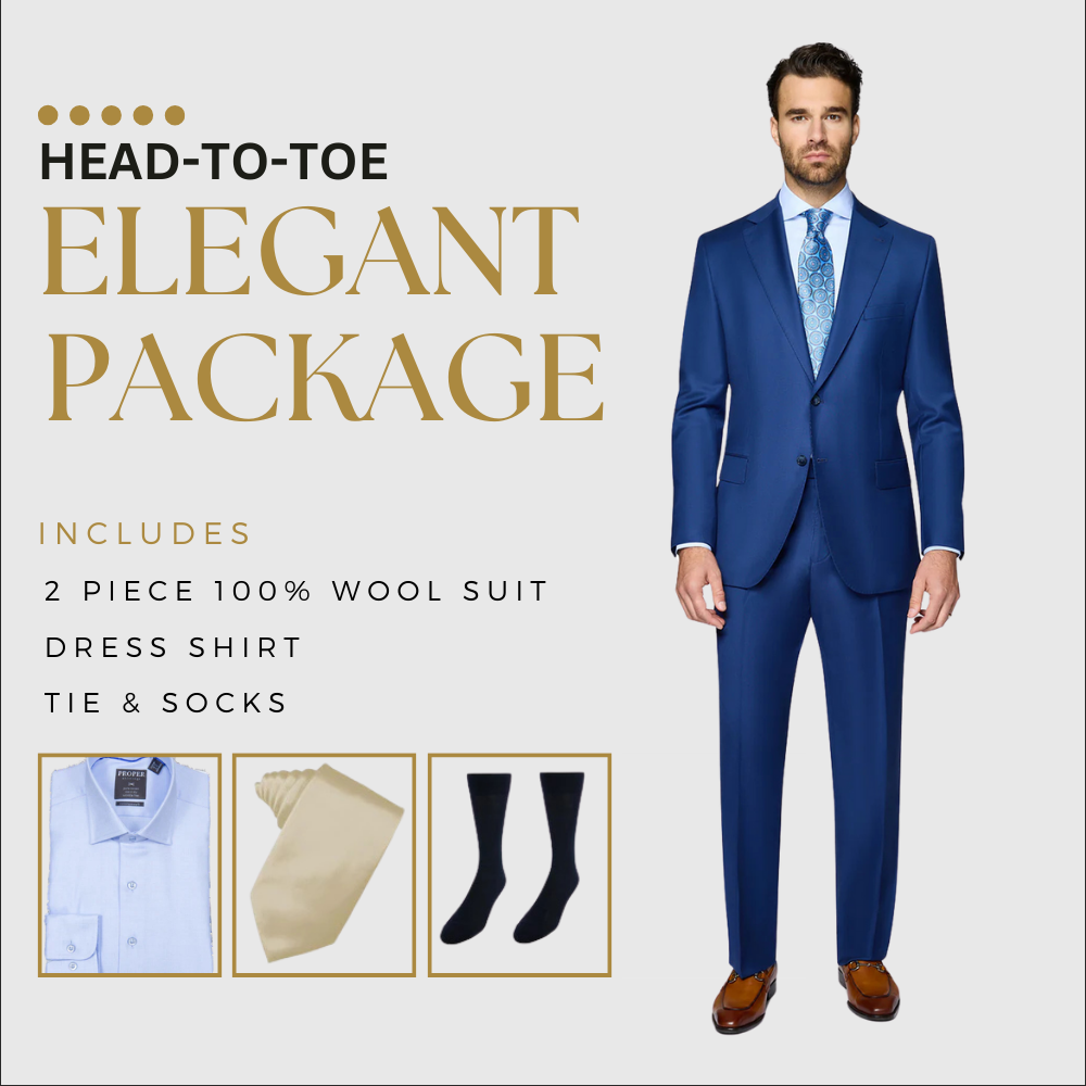 "Head to Toe" Elegant Package Including 100% Wool Suit