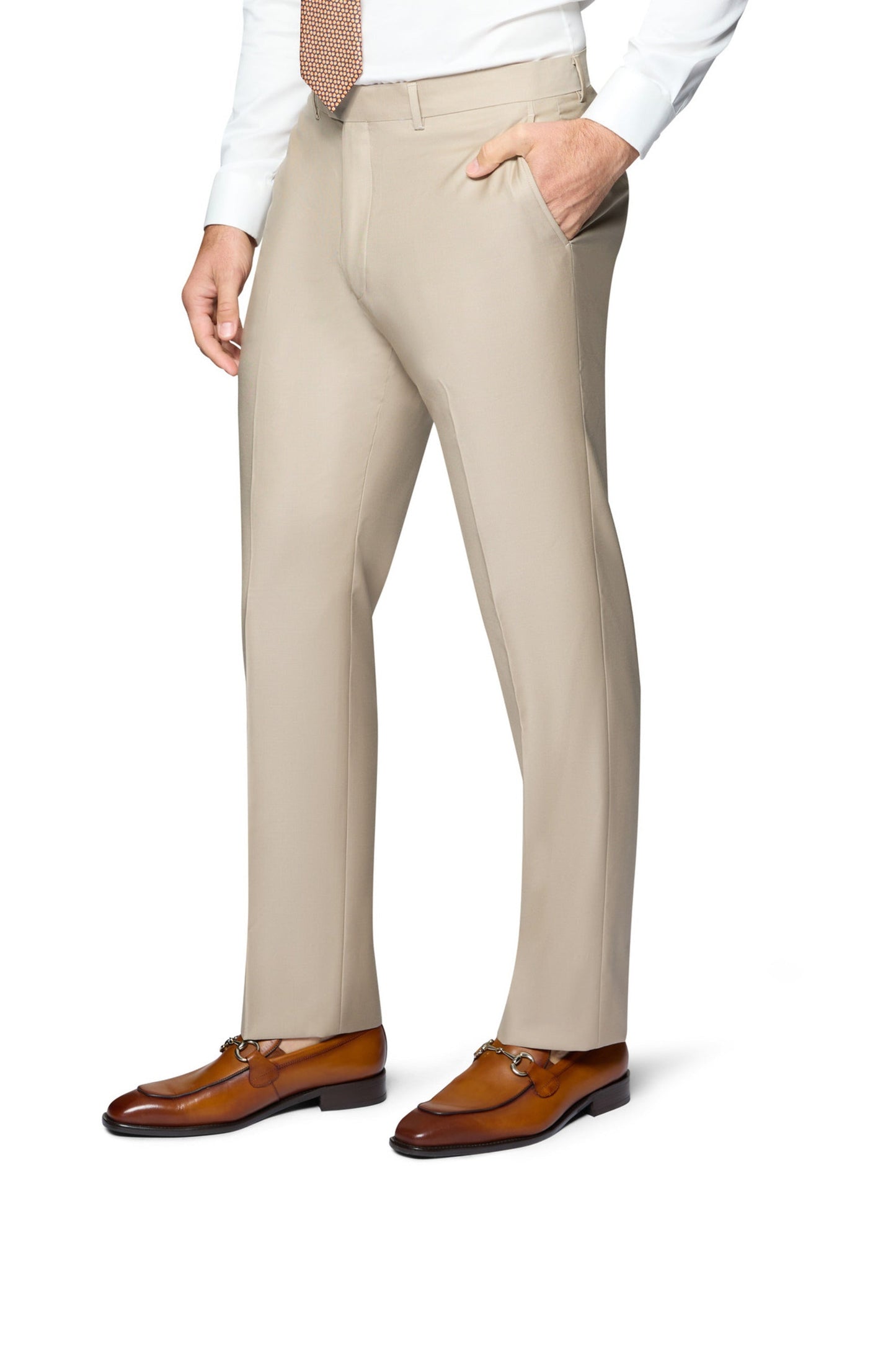 Bergamo Elegant - Faille Wool Solid Suit Slim - Tan