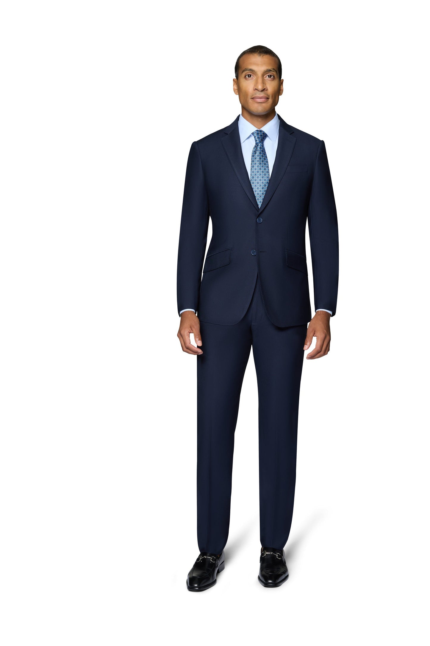 Bergamo Elegant - Faille Wool Solid Suit Slim - Navy