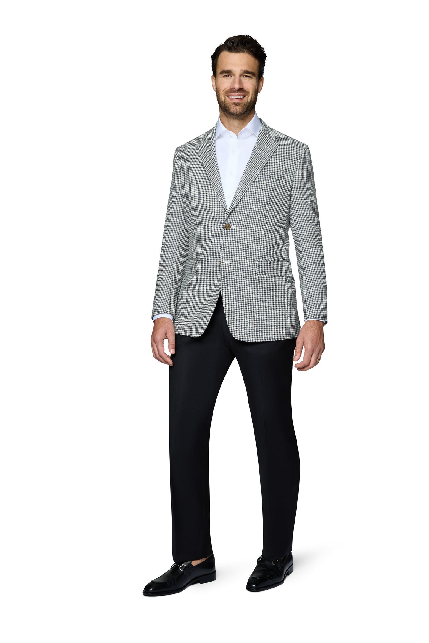 Bergamo Elegant 100% SUPER 110 Wool Sport Coat Modern Fit - Houndstooth