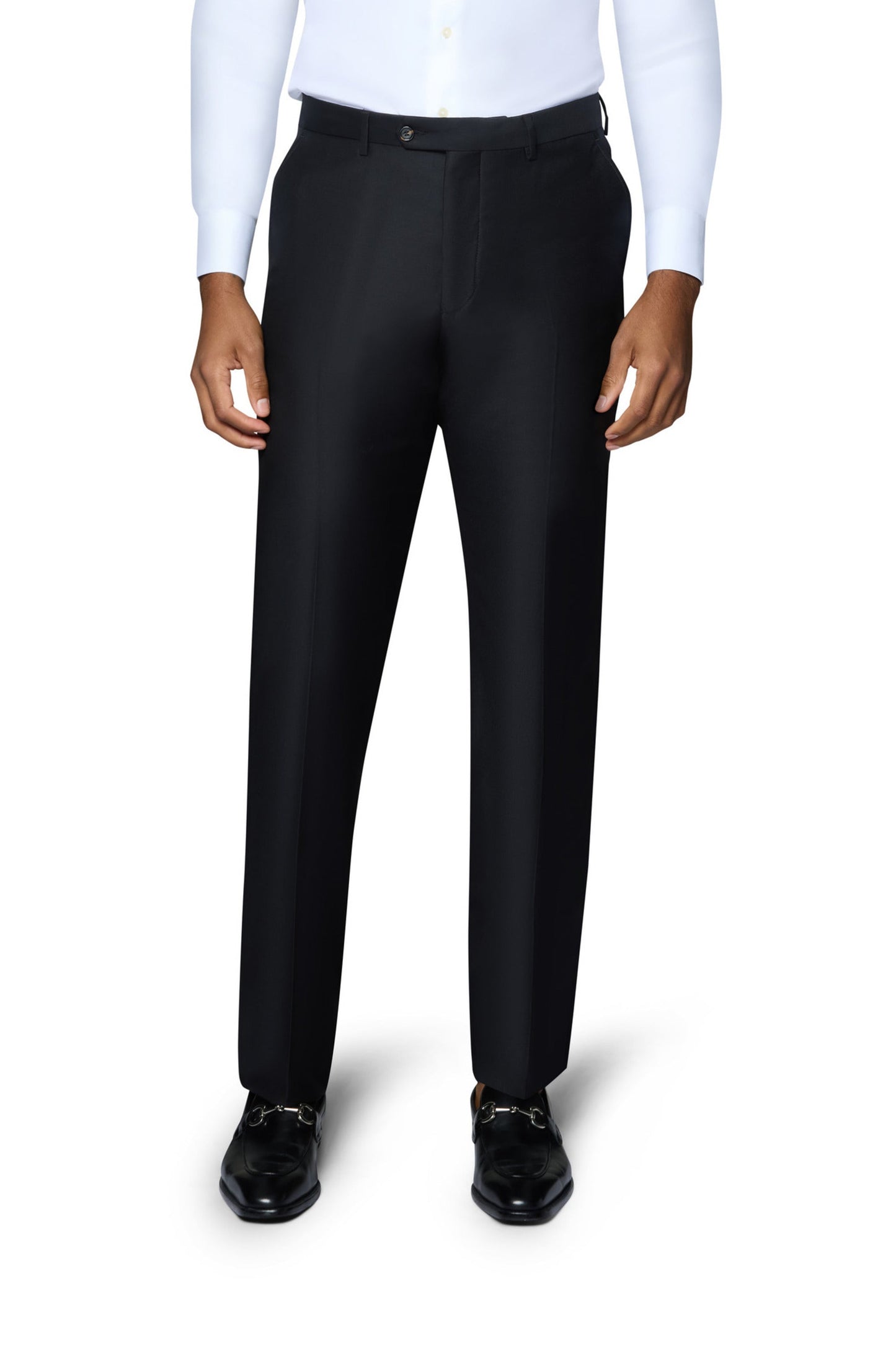 Bergamo Elegant - Reda | Slim 2-Piece Notch Solid Black Suit