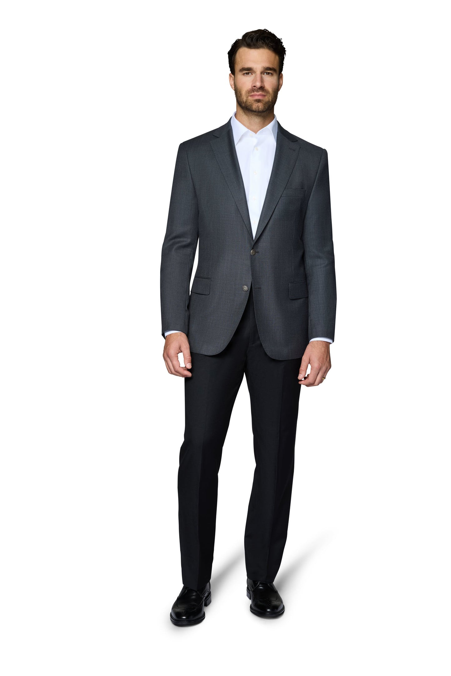 Bergamo Elegant Wool Blazer Modern Fit - Grey