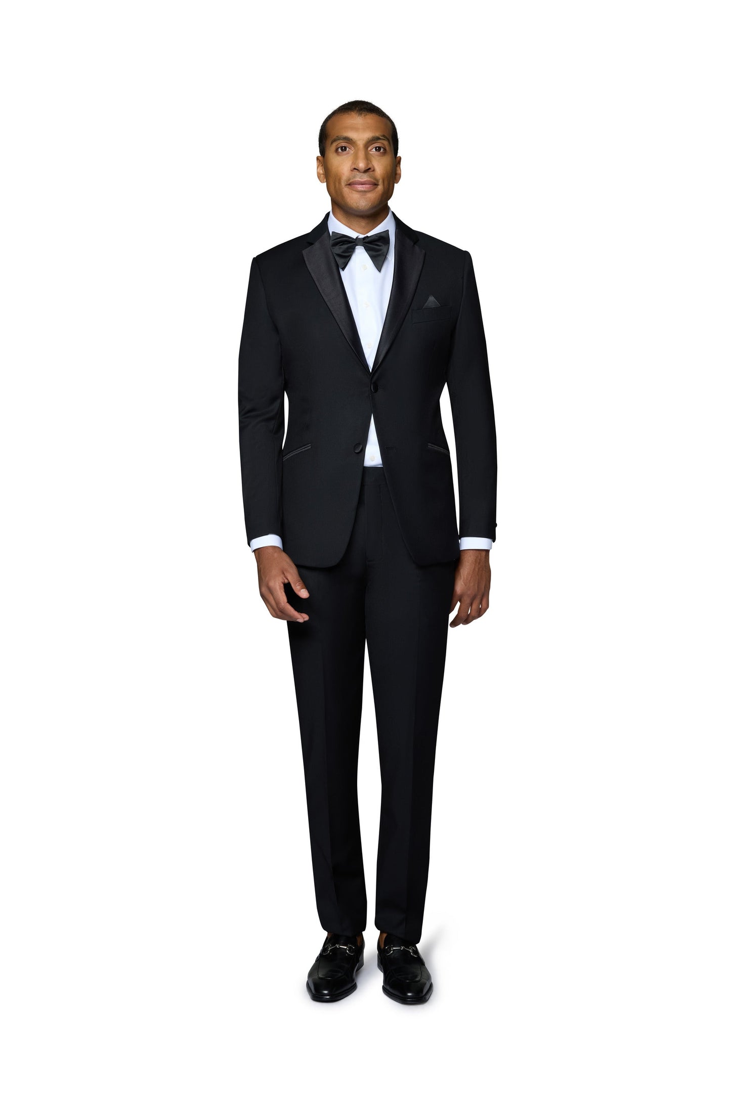 Bergamo Orange Solid Black Notch Tuxedo Modern Fit