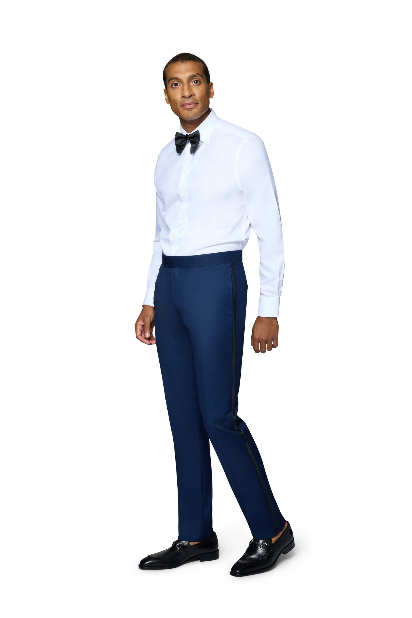 Bergamo Orange Solid New Blue Shawl Tuxedo Modern Fit