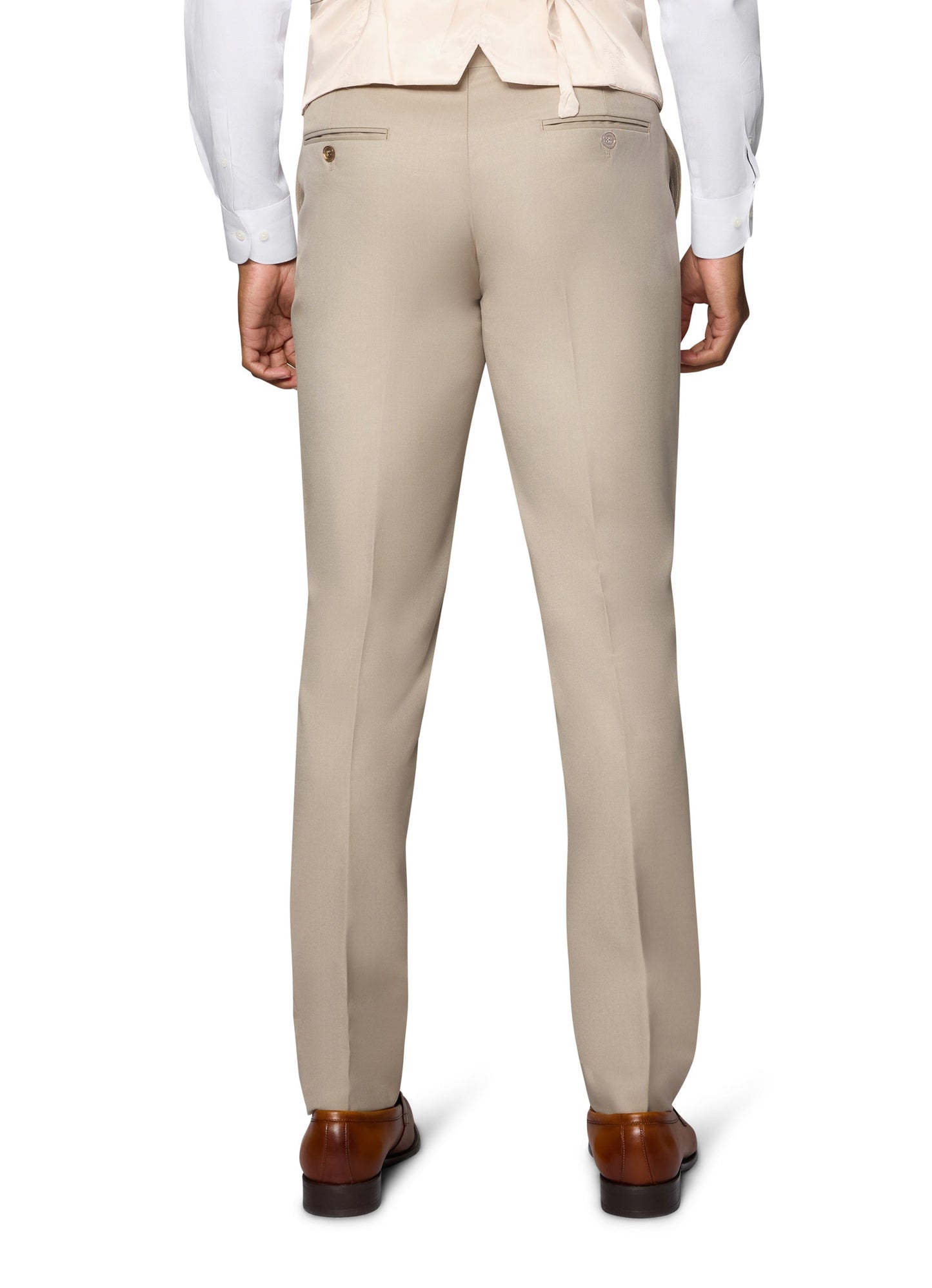 Bergamo Orange Vested Solid Tan Modern Fit - Big & Tall