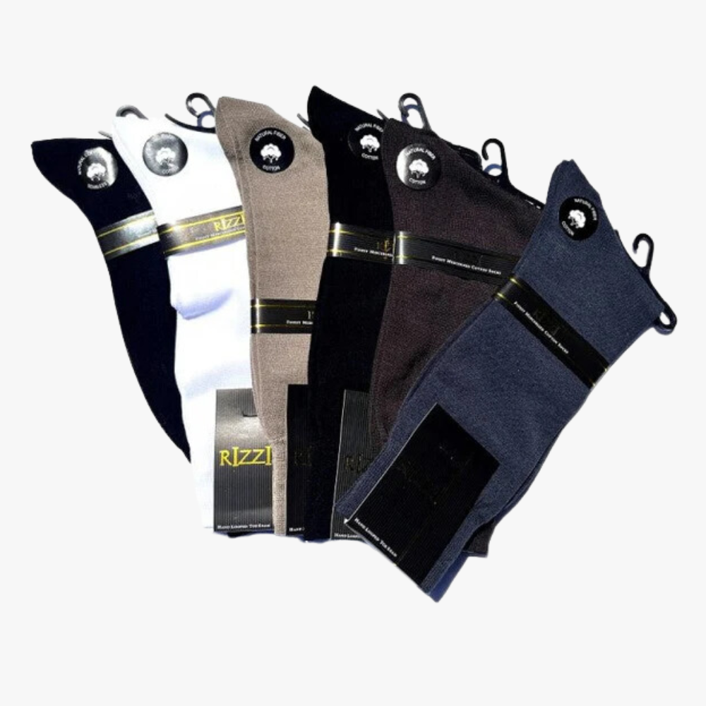 Rizzi Mercerized 100% Cotton Solid Color Dress Socks