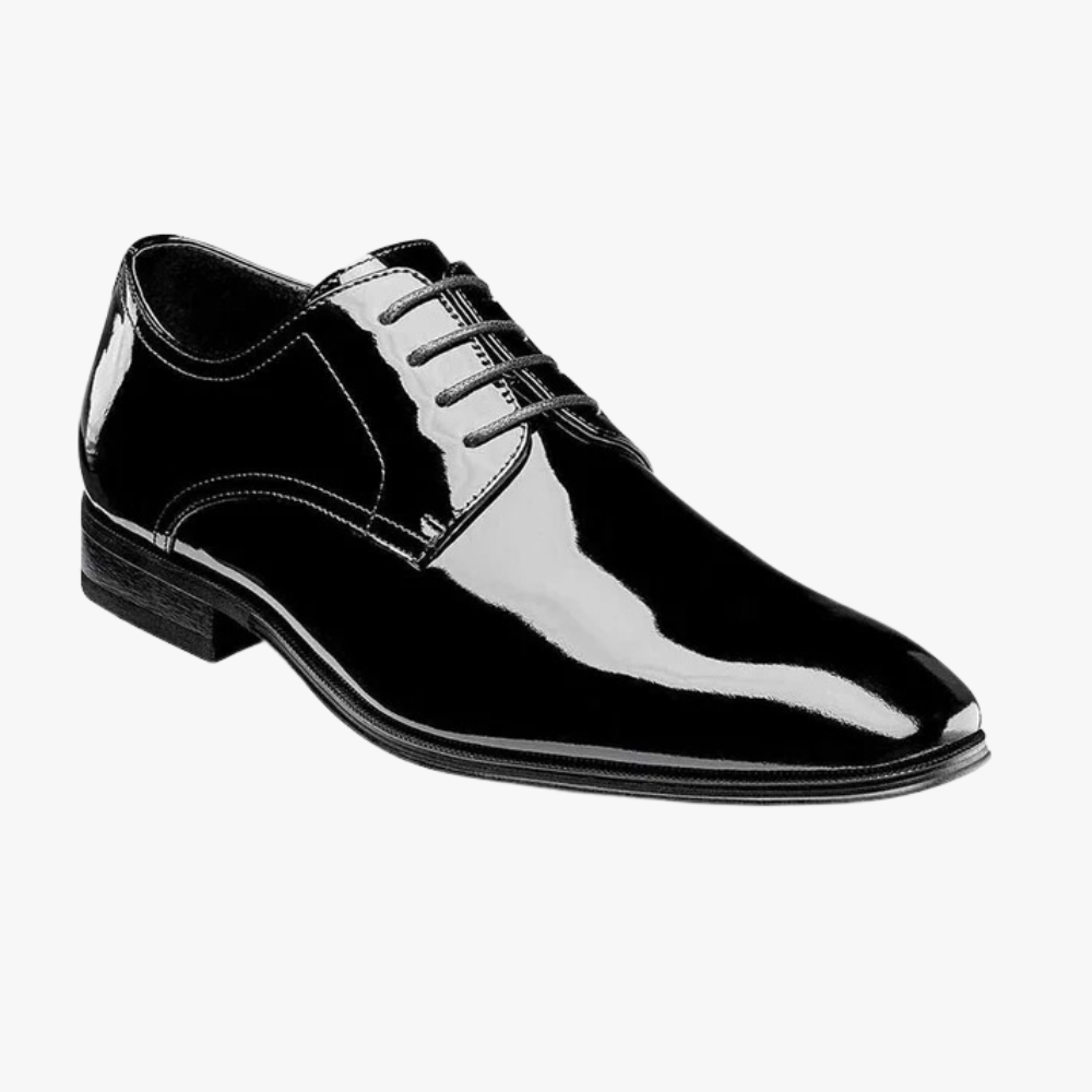 TUX Plain Toe Oxford Tuxedo Shoe- Black
