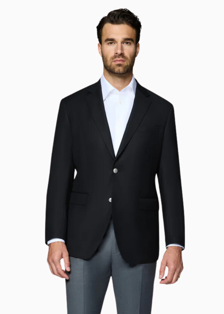 Bergamo Elegant Wool Sport Coat Slim Fit - Black